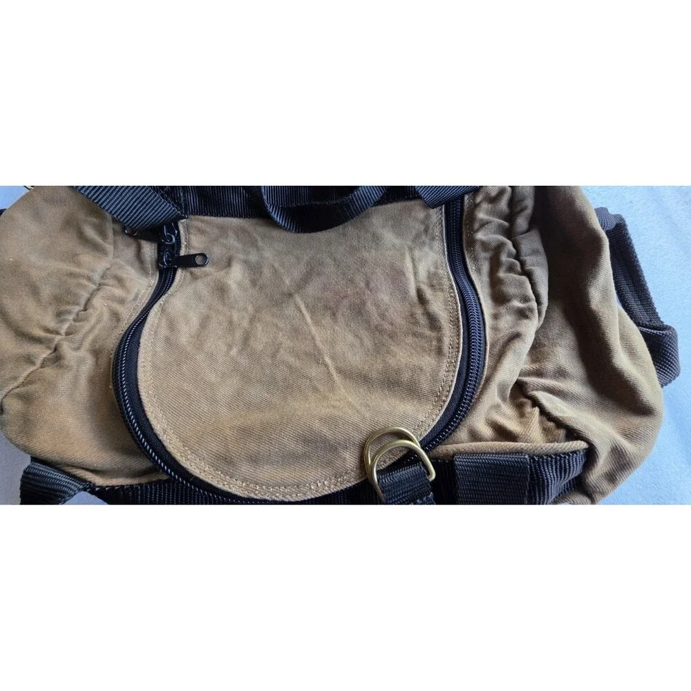 J. Peterman Canvas & Leather Travel Weekender Bag Tan Heavy Duty